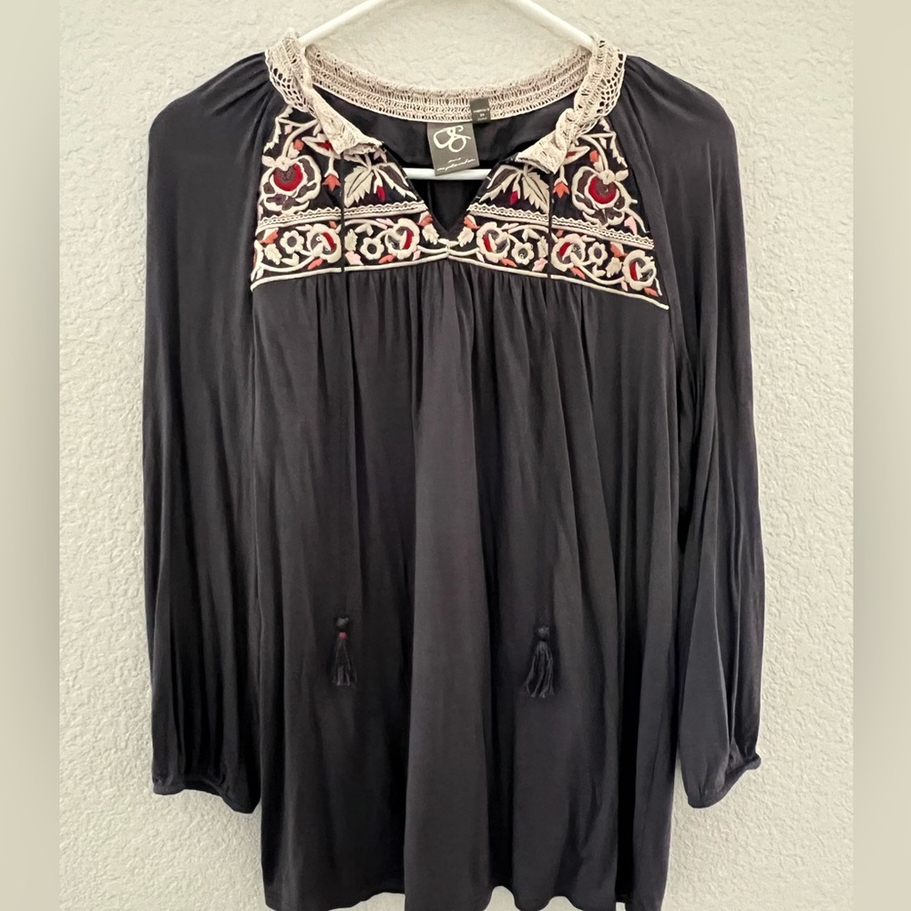 Anthropologie One September Embroidered Top